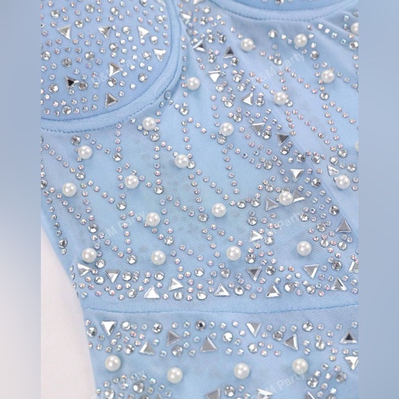 Romper Dress See Through with Rhinestones - Picture 4 of 7